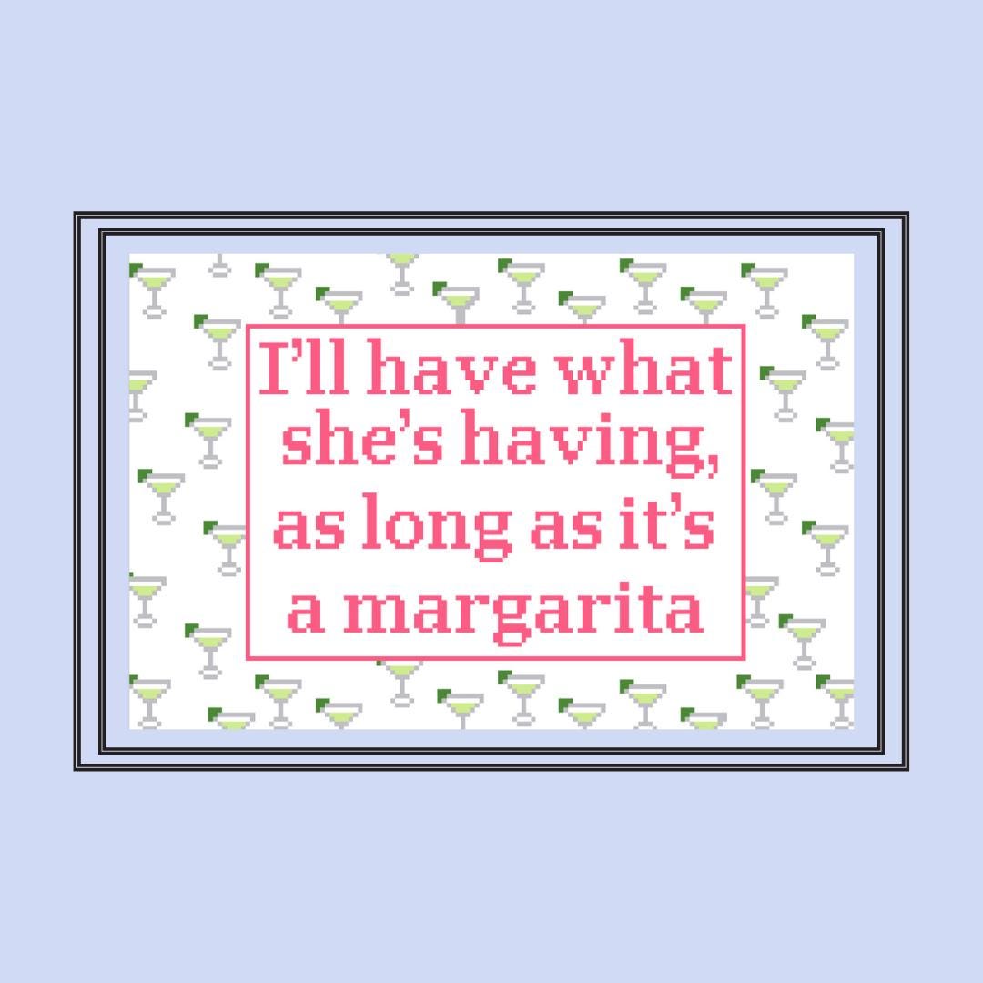 I’ll Have What She’s Having (Margarita) Digital Chart for Needlepoint or Cross stitch