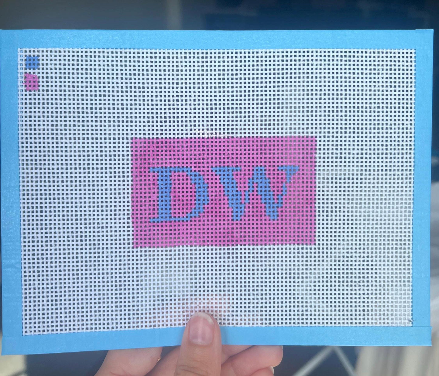 Monogram Needlepoint Luggage Tag Canvas: Beginner Travel Project (2x3.3 inches)