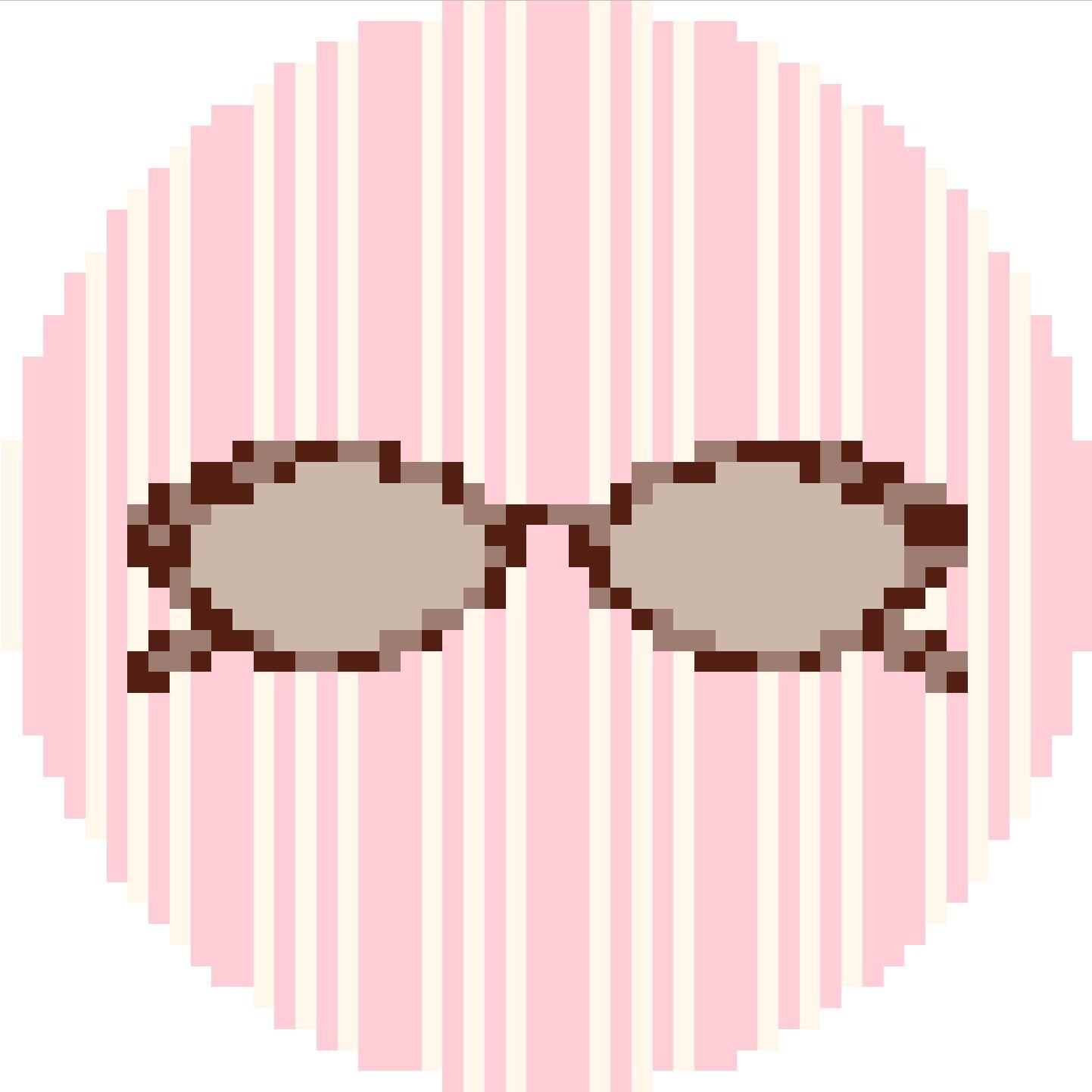 Sunglasses Needlepoint Chart – Pink Stripes, 4" Round (Digital Download)