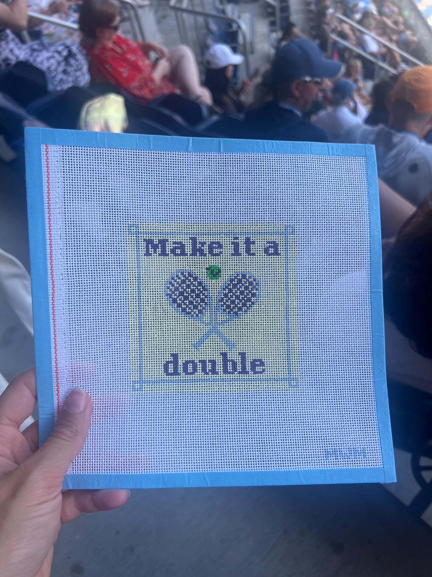 Tennis Needlepoint Chart: 'Make It A Double' US Open Design (PDF Download)