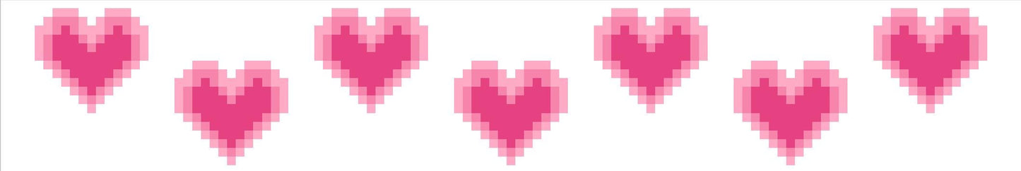 Pink Hearts Needlepoint Key Fob Chart: Valentine's Design (PDF Download, 13 Mesh, 9x1.5")