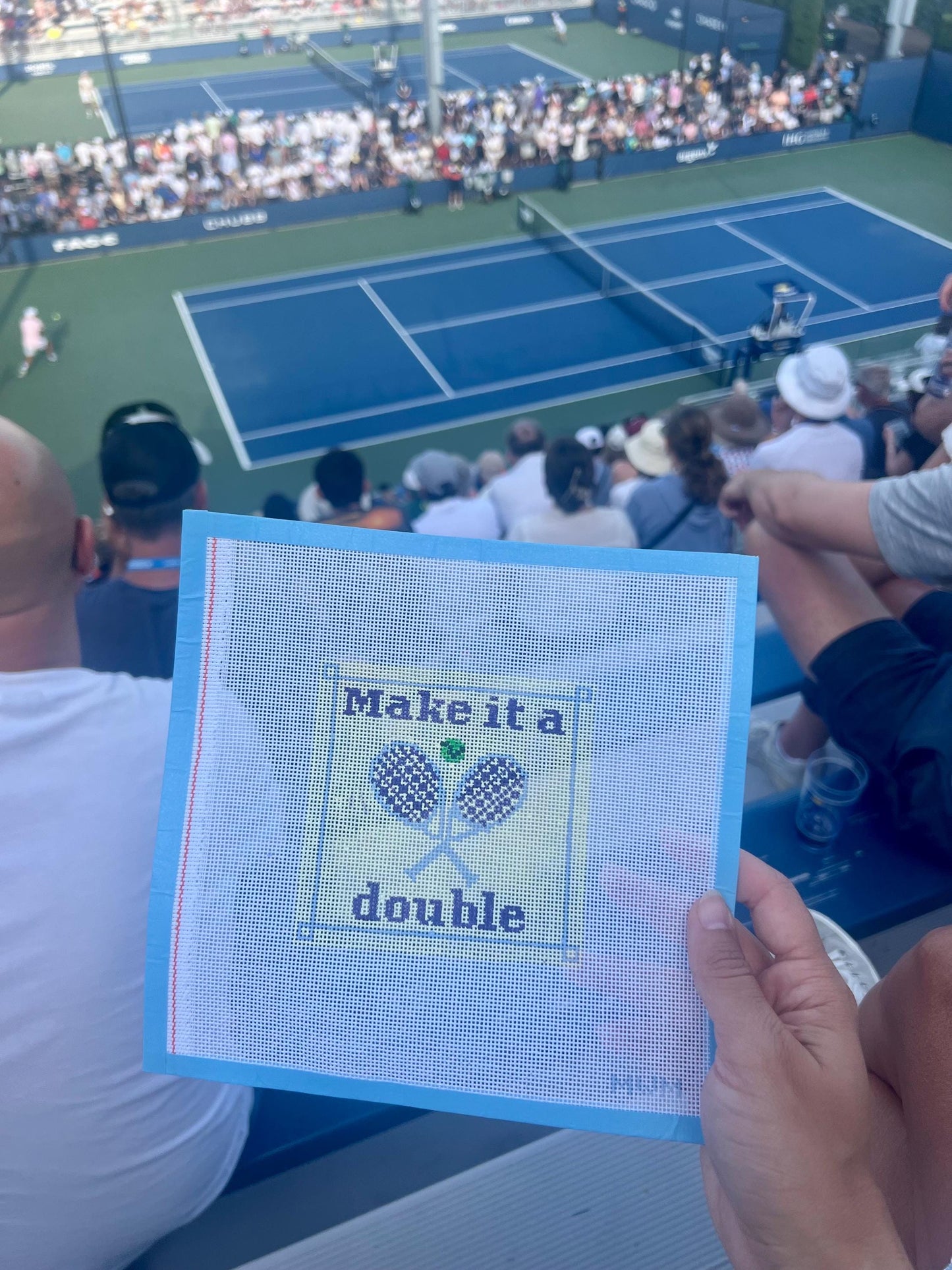 Tennis Needlepoint Chart: 'Make It A Double' US Open Design (PDF Download)