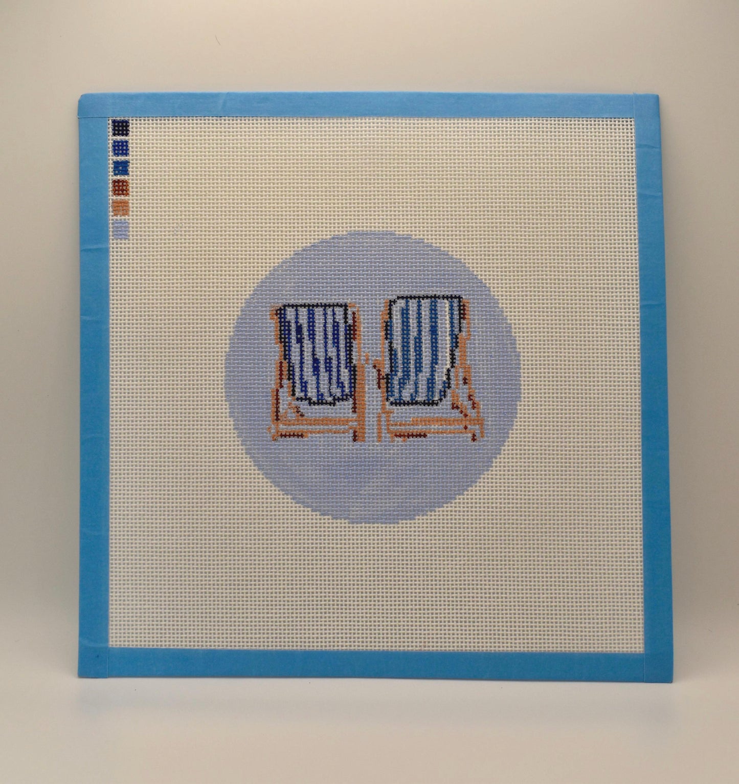 Coastal Needlepoint Canvas Set (4 4 inch rounds)