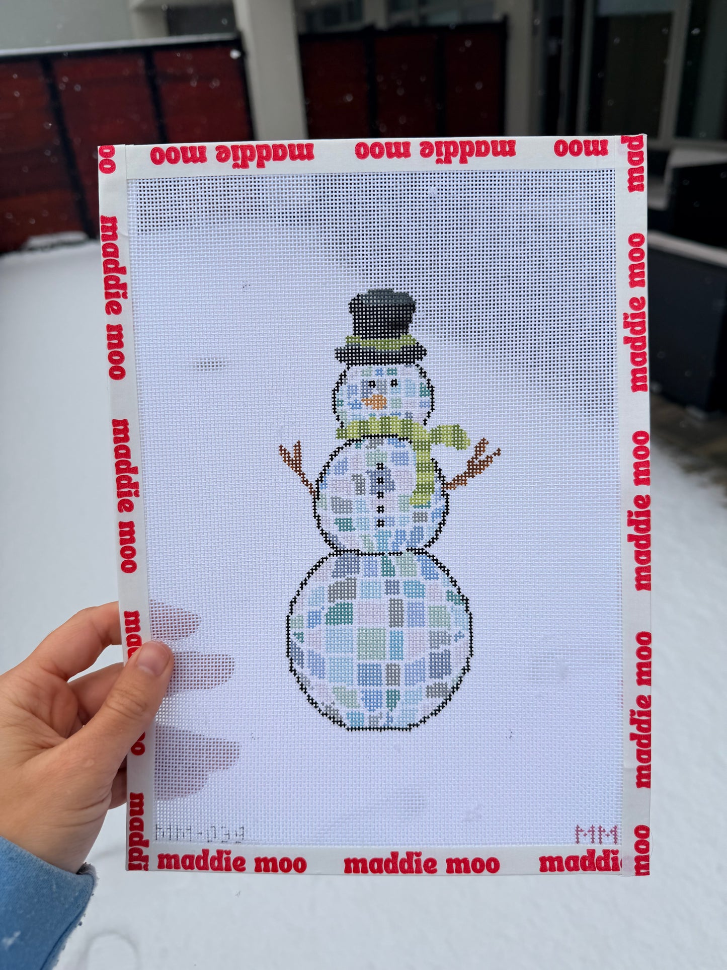 Disco Snowman Needlepoint Chart