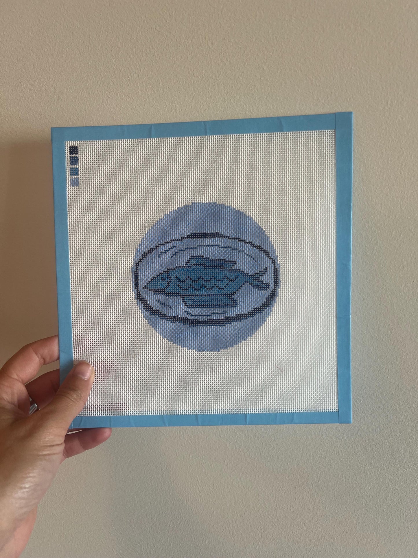 Coastal Needlepoint Canvas Set (4 4 inch rounds)