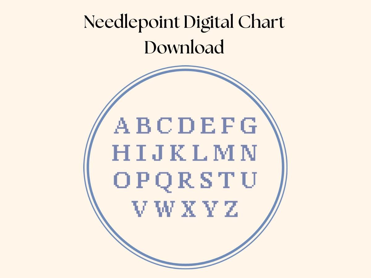 Build Your Own Monogram 13 Mesh Needlepoint Chart: Traditional Font Luggage Tag