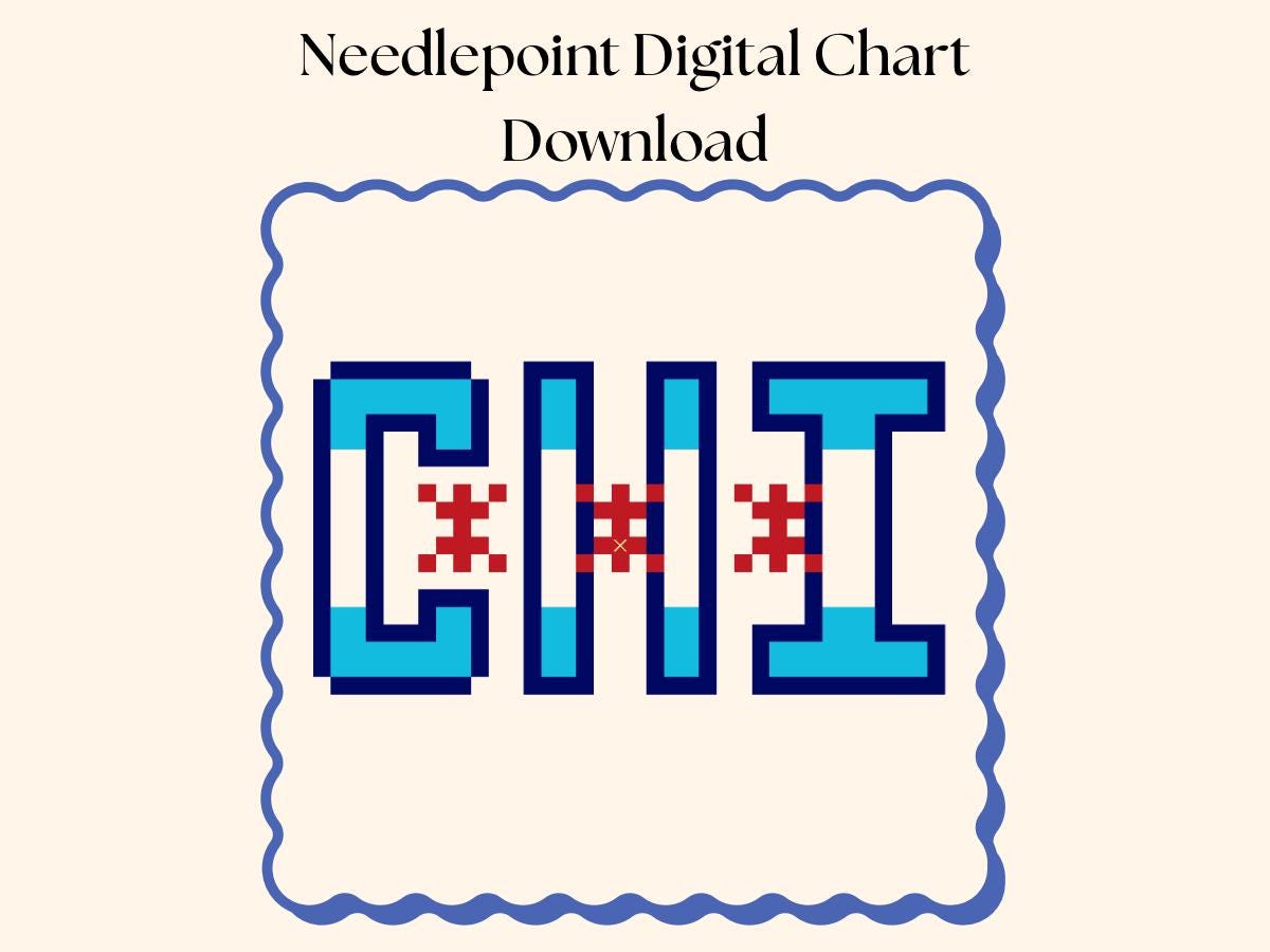 Chicago Flag Needlepoint Chart