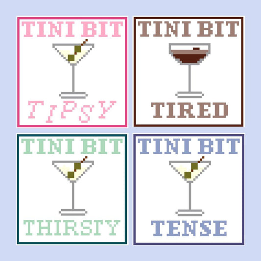 BUNDLE - Tini bit series Martini Digital Chart for Needlepoint and Cross Stitch