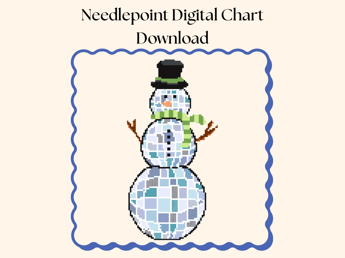 Disco Snowman Needlepoint Chart