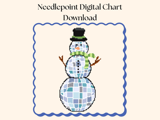 Disco Snowman Needlepoint Chart
