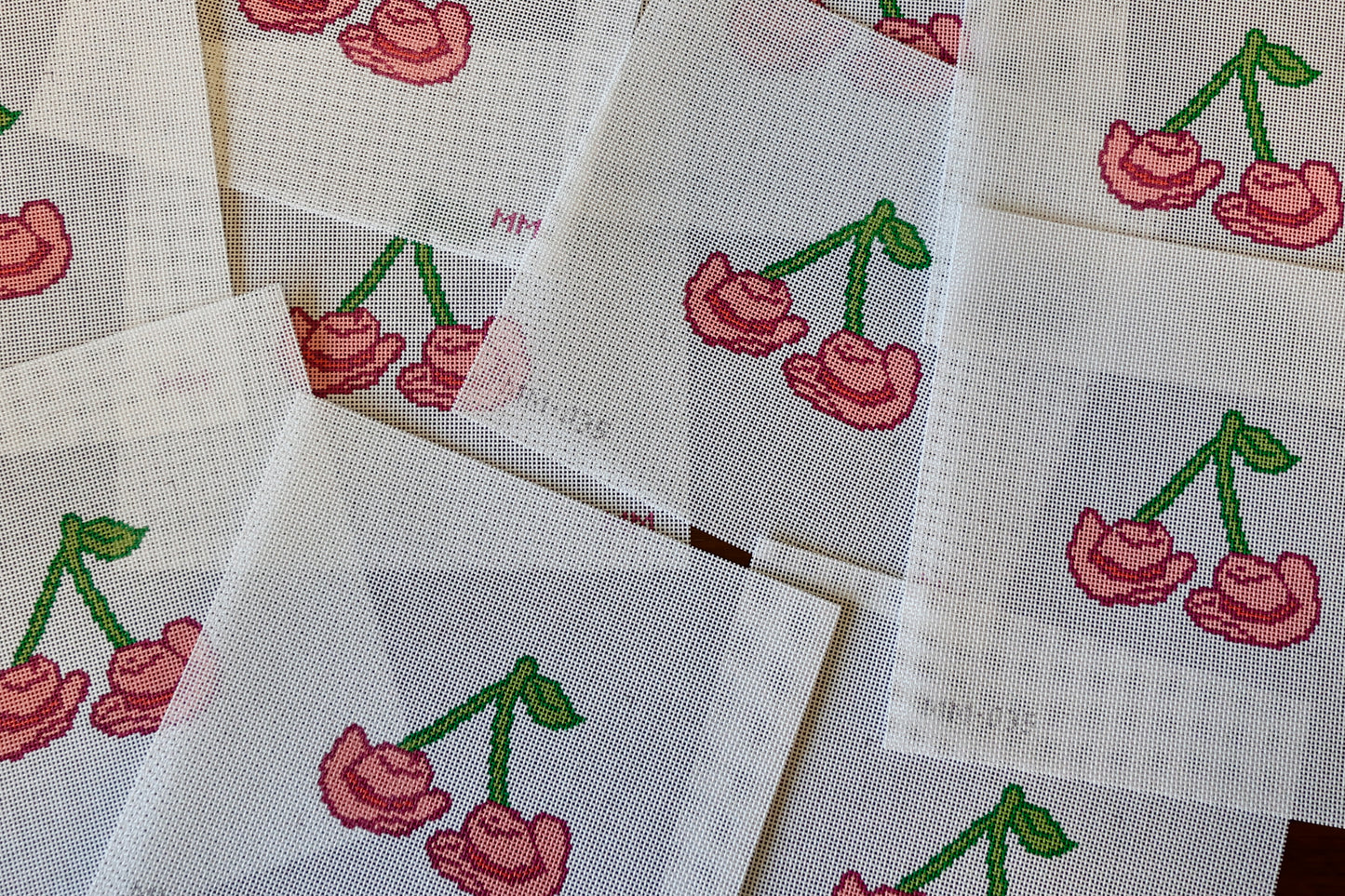 Pink Cowboy Hat Cherries Needlepoint Chart