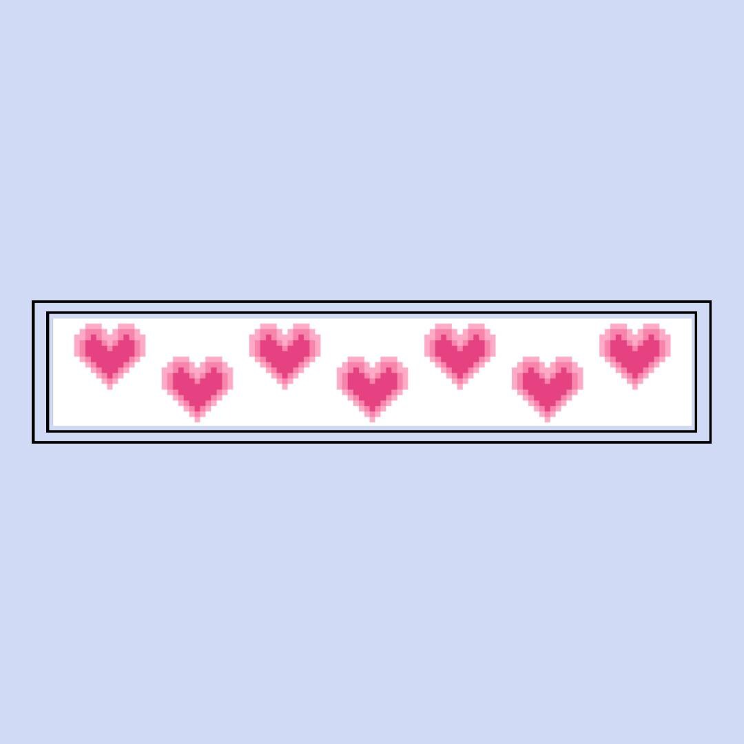 Pink Hearts Needlepoint Key Fob Chart: Valentine's Design (PDF Download, 13 Mesh, 9x1.5")