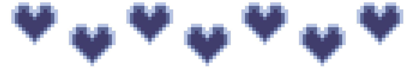 Blue Hearts Needlepoint Key Fob Chart: Valentine's Design (PDF Download, 9x1.5")