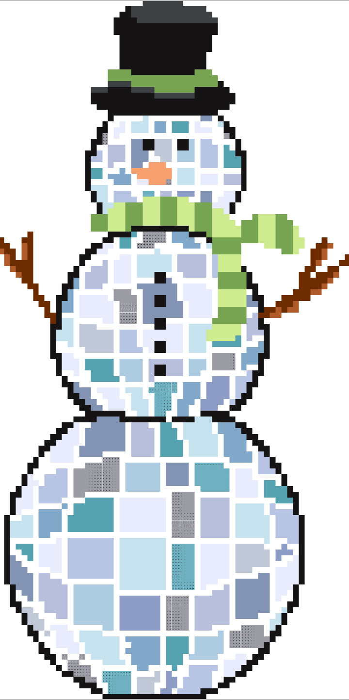 Disco Snowman Needlepoint Chart