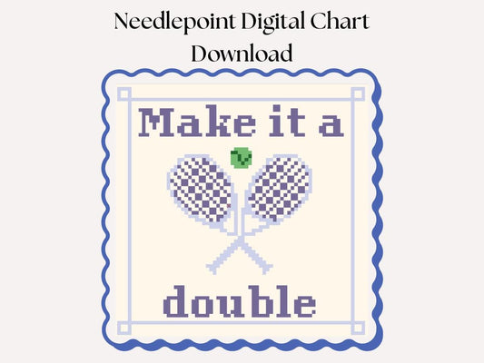 Tennis Needlepoint Chart: 'Make It A Double' US Open Design (PDF Download)