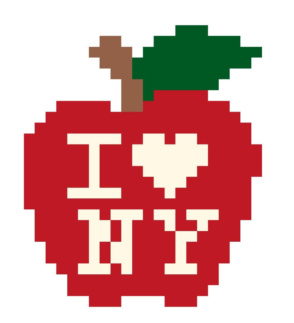 I Heart NY Needlepoint Chart | Digital Download for 13 Mesh | Beginner Big Apple Design | Mini NYC Needlepoint Pattern for Bag Patch