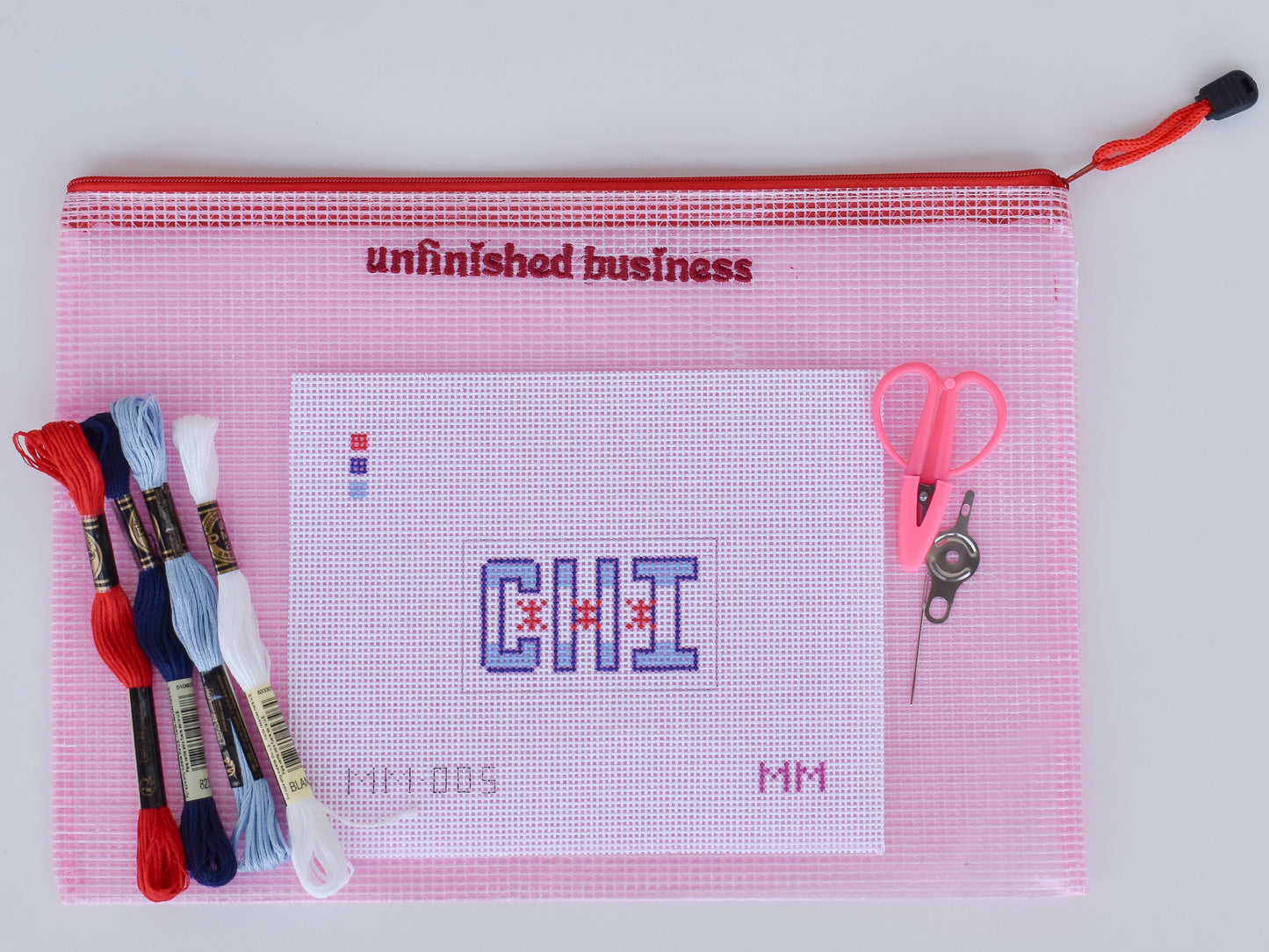 Unfinished Business Large Project Bag – Transparent Mesh Zipper Pouch