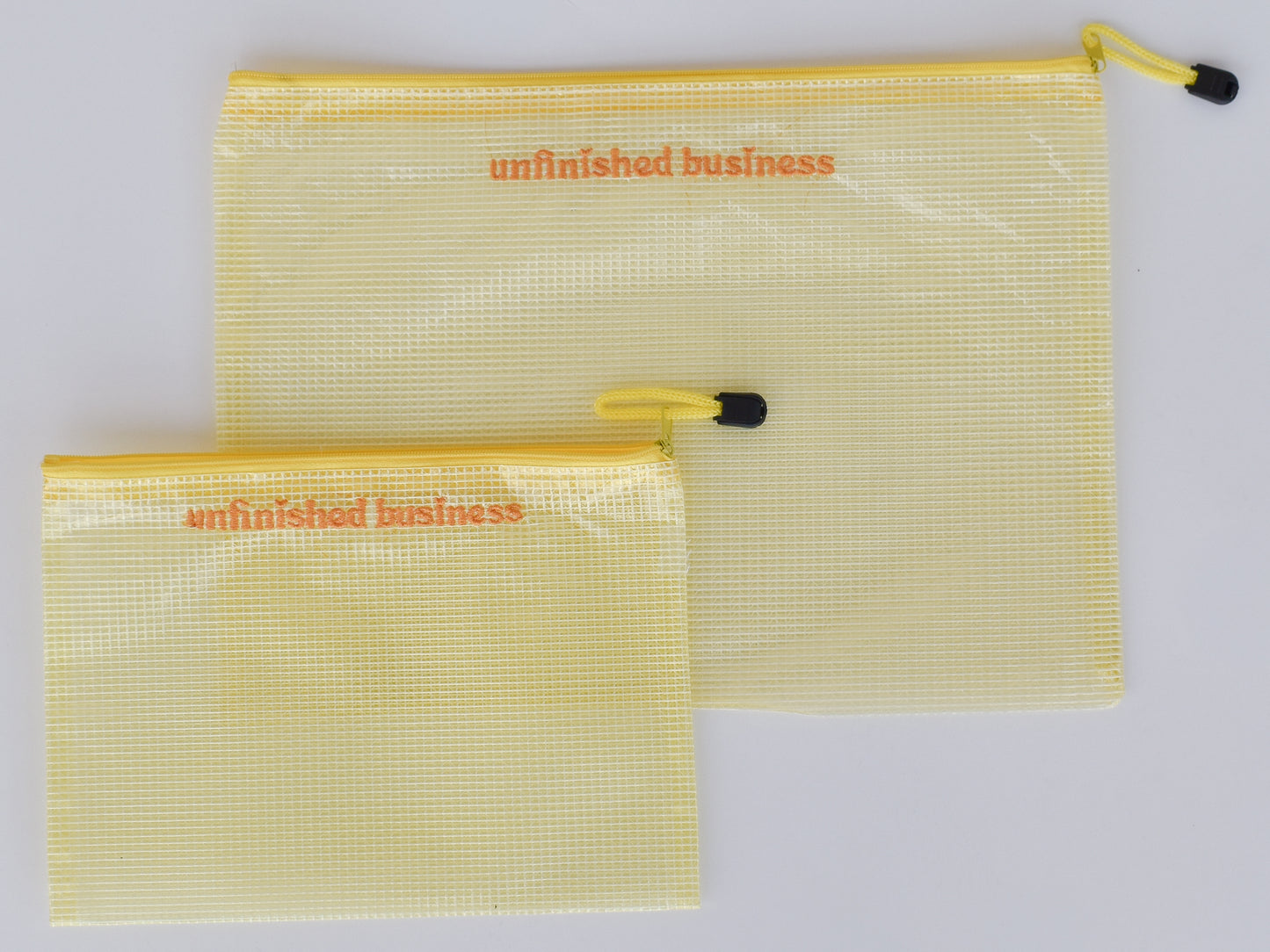 Unfinished Business Large Project Bag – Transparent Mesh Zipper Pouch
