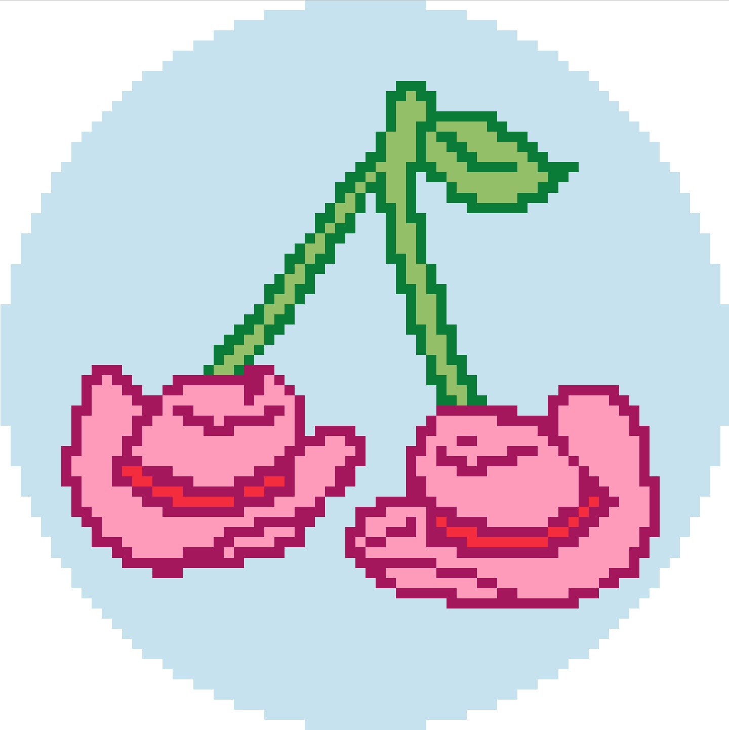 Pink Cowboy Hat Cherries Needlepoint Chart