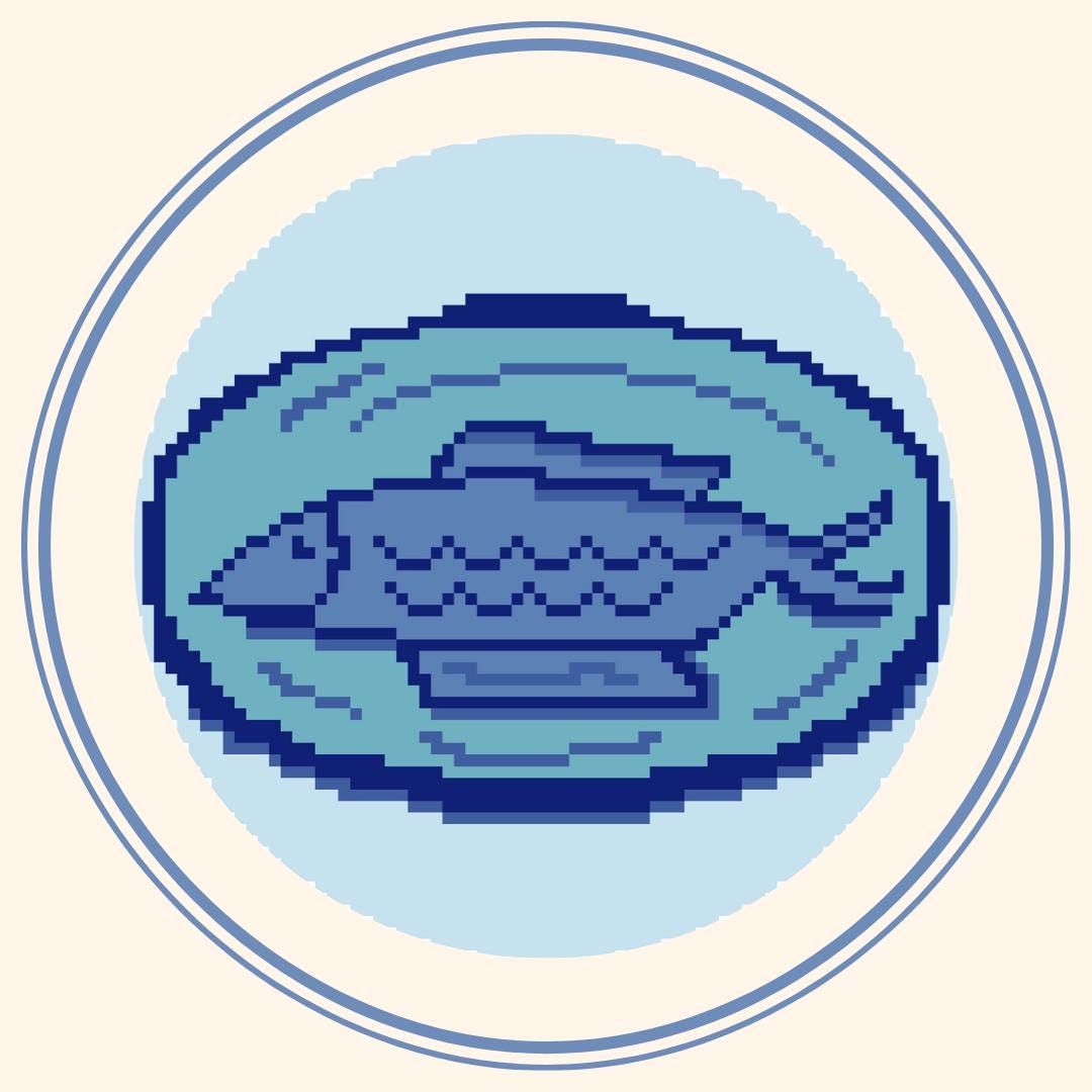 Grilled Fish Needlepoint Chart