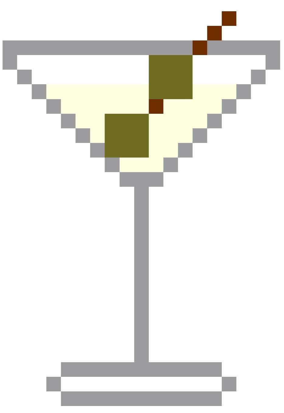 Mini Dirty Martini Needlepoint Pattern: Beginner Cocktail Design (Digital Download)