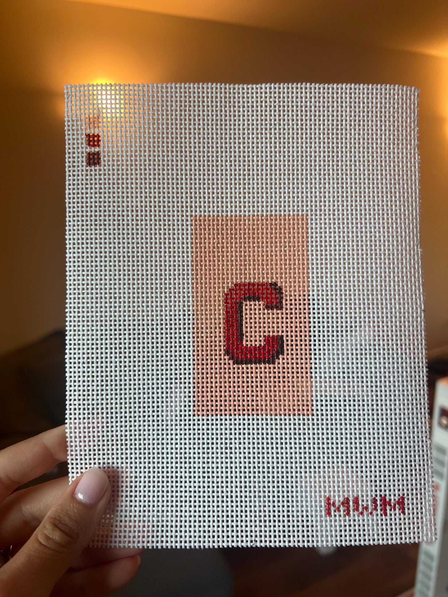 Monogram Luggage Tag Needlepoint Digital Chart: Complete Alphabet, Arial Font With Shadow