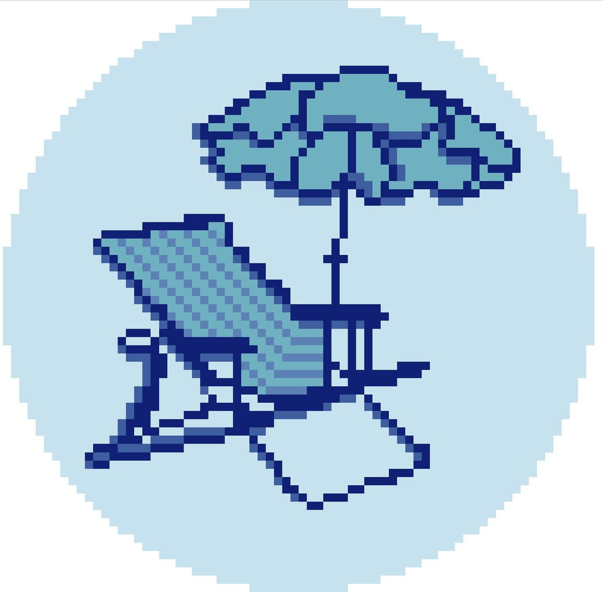 Beach Chair & Umbrella Needlepoint Chart